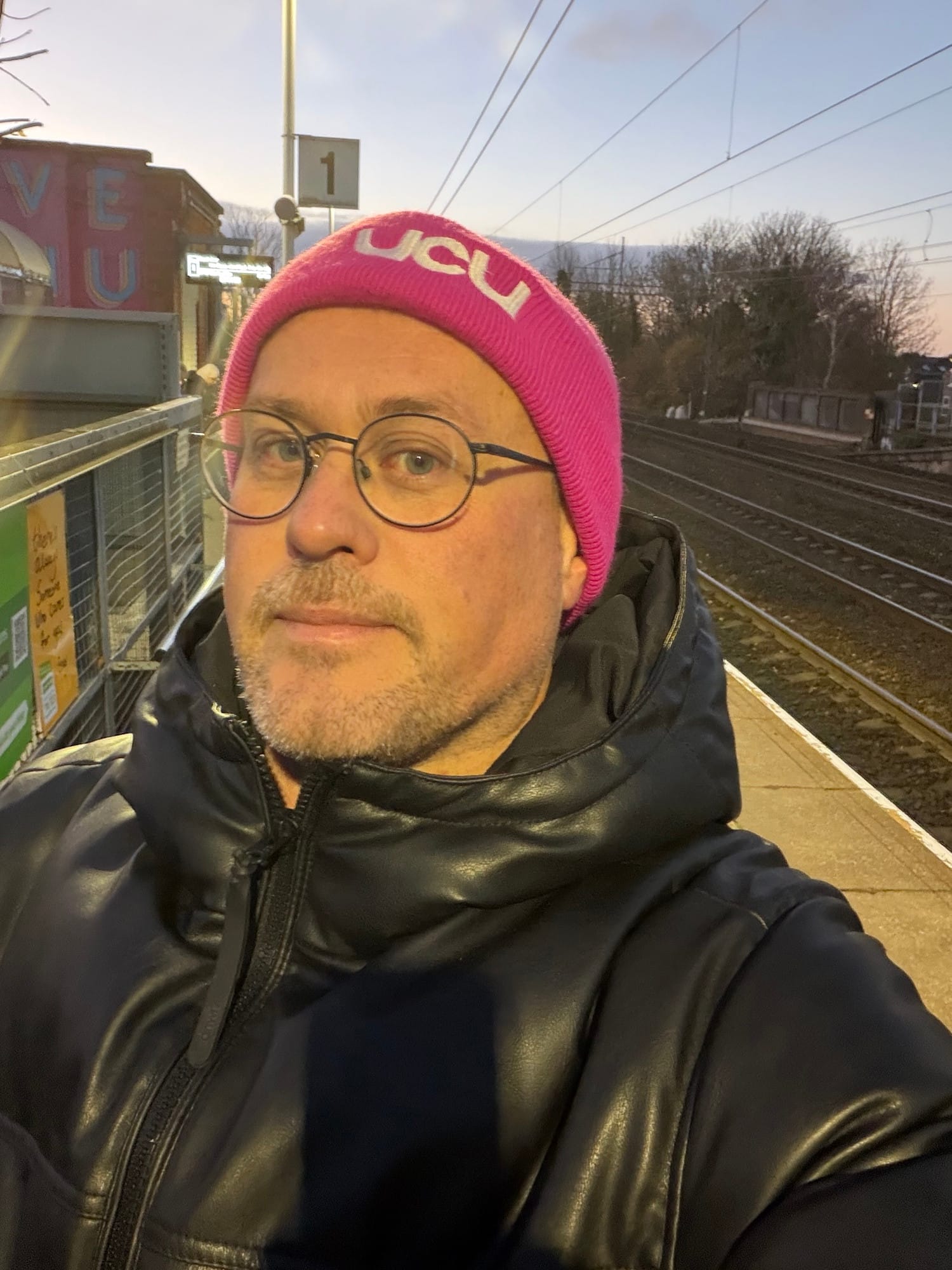 Mark wearing a UCU beanie hat